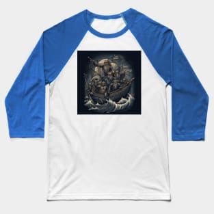 Viking Raiders on Longships Baseball T-Shirt